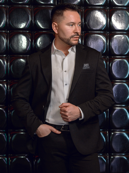 Americana casual de hombre negra Bolf 24401-1