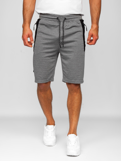 Pantalón corto deportivo para hombre gris y negro Bolf Q3874