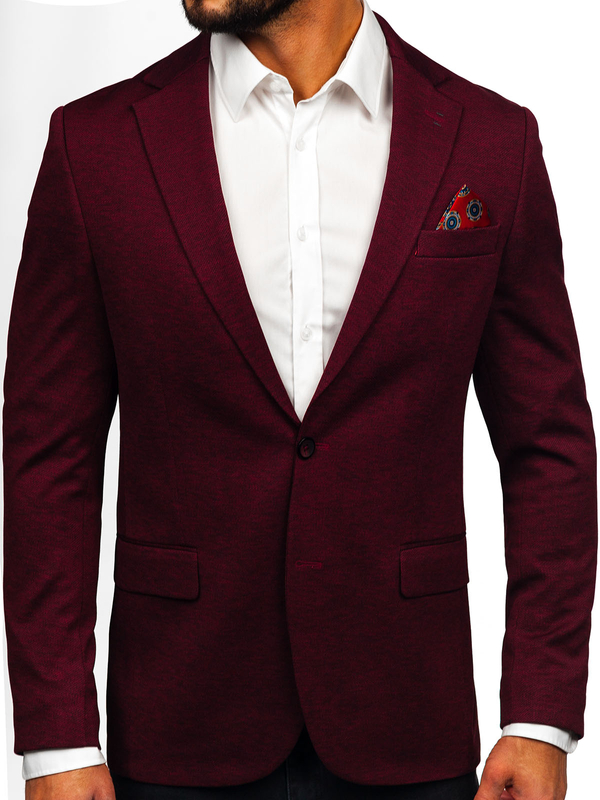 Americana casual para hombre burdeos Bolf 24401