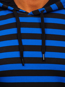 Sudadera estampada con capucha para hombre color azul Bolf 141029