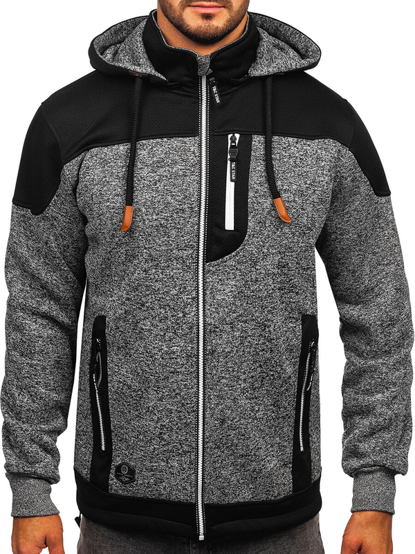 Sudadera-chaqueta con capucha para hombre grafito Bolf TC1262