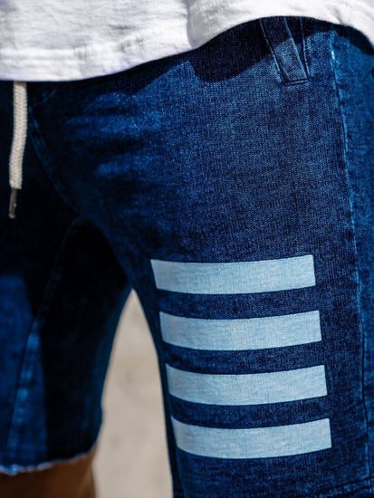 Pantalón corto vaquero para hombre azul oscuro Bolf EX02