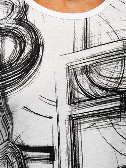 Camiseta blanca estampada para hombre Bolf KS2525T