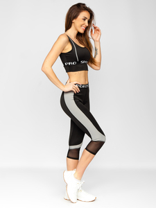 Conjunto deportivo de dos piezas para mujer negro Bolf XL013