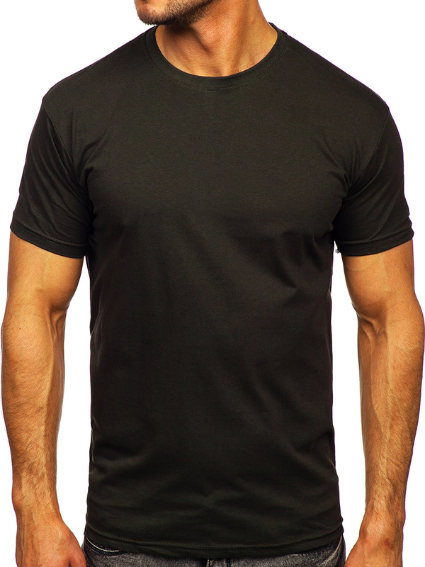 Camiseta lisa de algodón color caqui para hombre Bolf 192397