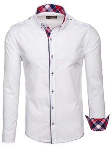 Camisa elegante de manga larga para hombre blanca Bolf 1758