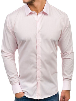 Camisa elegante de manga larga para hombre rosa Bolf TS100