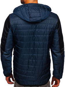 Chaqueta acolchada de entretiempo para hombre color azul oscuro Bolf M10006