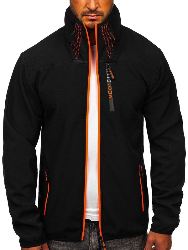 Chaqueta de entretiempo softshell para hombre negro Bolf KS2185