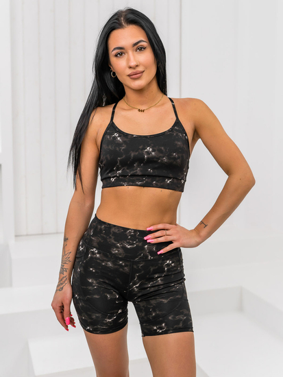Conjunto deportivo de dos piezas para mujer negro Bolf XL015