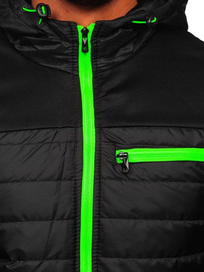 Chaqueta acolchada de entretiempo para hombre color negro Bolf M10006