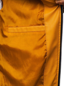 Chaqueta de cuero para hombre camel Bolf 6125