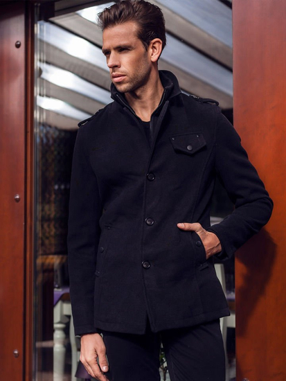 Abrigo de hombre negro Bolf 8853