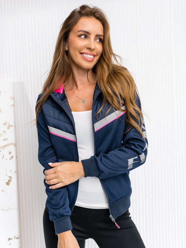 Sudadera/chaqueta azul marino de transición para mujer Bolf KSW4012A1