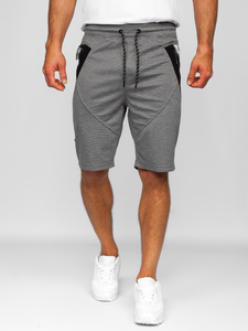 Pantalón corto deportivo para hombre gris y negro Bolf Q3878
