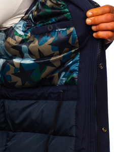 Chaqueta de invierno parka para hombre azul oscuro Bolf 1972