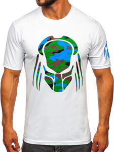 Camiseta blanca de algodón con estampado para hombre Bolf 192379-1