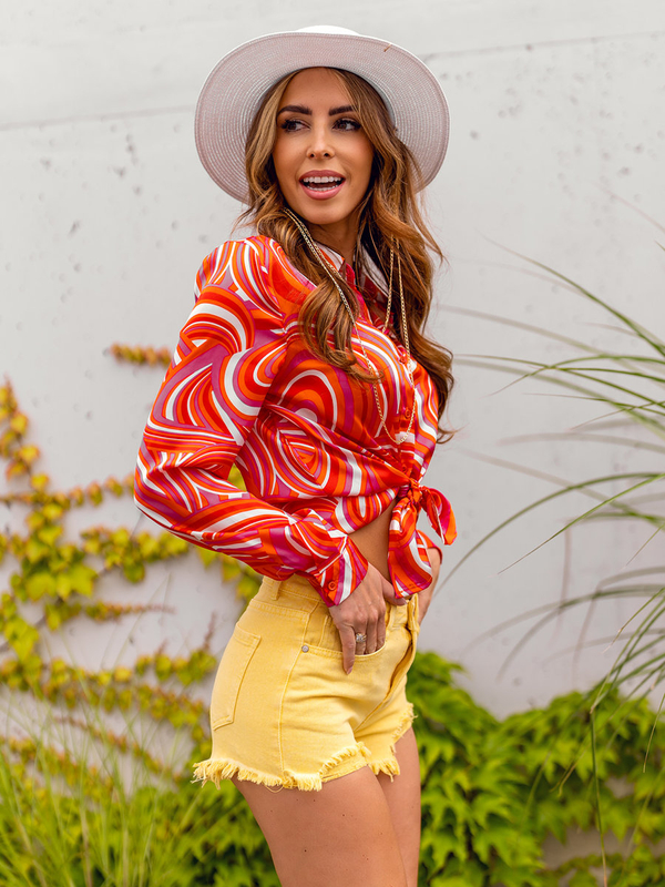 Pantalón corto vaquero para mujer amarillo Bolf A63