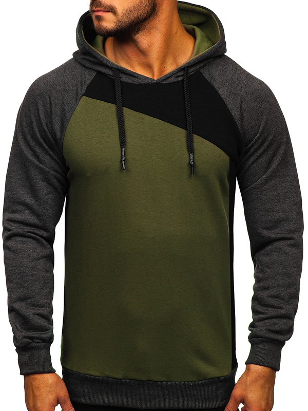 Sudadera con capucha para hombre caqui Bolf BF-28S