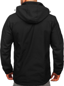 Chaqueta softshell para hombre negro-plateado Bolf WX086
