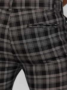 Pantalón chinos a cuadros de tela para hombre negro Bolf 184175