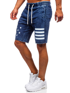 Pantalón corto vaquero para hombre azul oscuro Bolf EX02