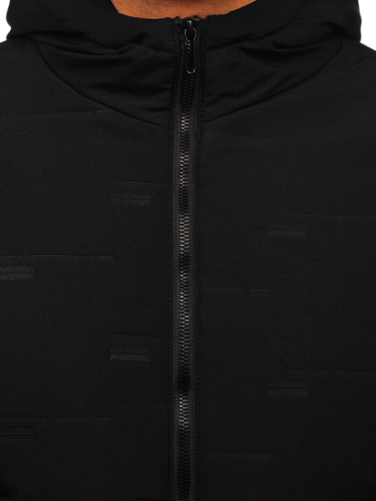 Chaqueta de entretiempo con capucha para hombre negro Bolf 5M3116