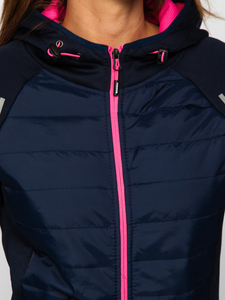 Sudadera/chaqueta azul marino con capucha para mujer Bolf KSW4009A1