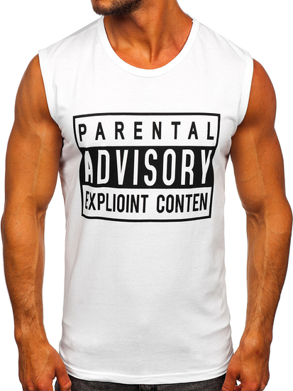 Camiseta estampada sin mangas color blanco Bolf 14828