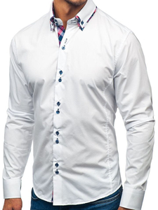 Camisa de manga larga elegante para hombre blanca Bolf 2712
