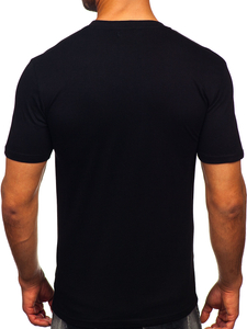 Camiseta estampada de algodón para hombre Negro Bolf MPO3484