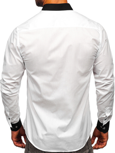 Camisa elegante de manga larga para hombre blanco Bolf 21750