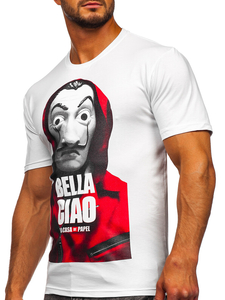 Camiseta estampada para hombre color blanco Bolf 192410