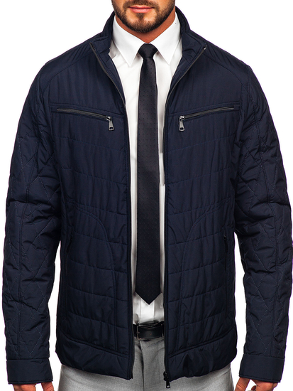 Chaqueta acolchada de entretiempo para hombre azul oscuro Bolf 22M307