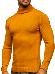 Jersey con cuello alto para hombre color camel Bolf 4600