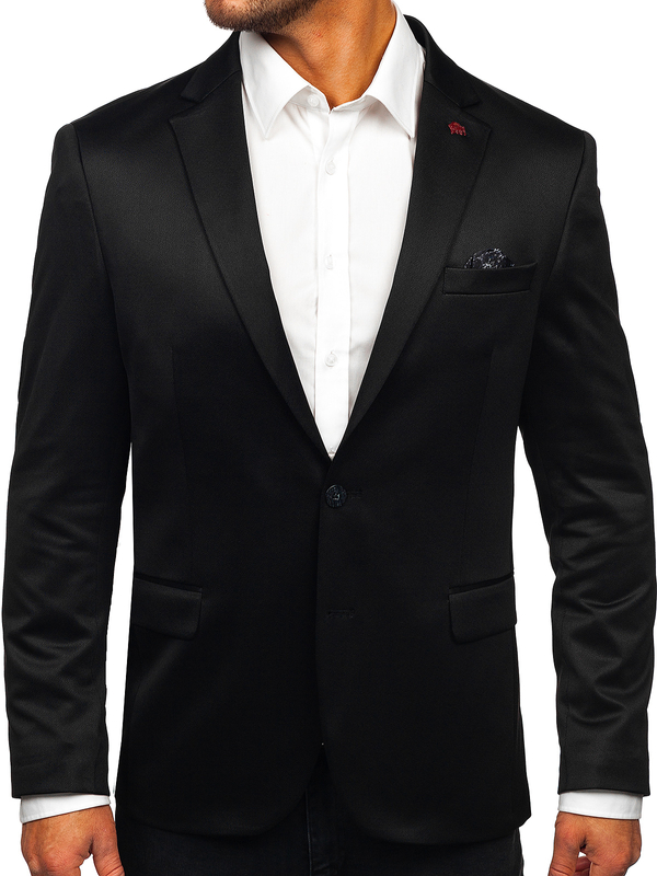 Hombre Blazer elegante Negro Bolf 022
