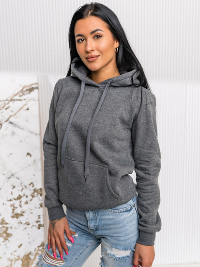 Sudadera estilo canguro para mujer Grafito Bolf W02A1
