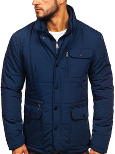 Chaqueta de entretiempo elegante para hombre azul oscuro Bolf 1976