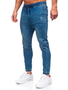 Pantalón vaquero jogger para hombre azul oscuro Bolf 0028