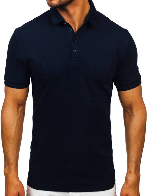 Camiseta polo de manga corta para hombre Azul tinta Bolf 2004