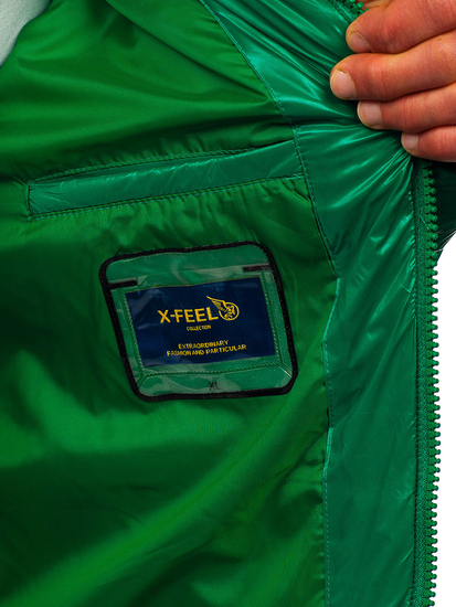 Chaqueta acolchada de invierno para hombre verde Bolf 9981