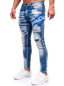 Pantalón vaquero slim fit para hombre azul oscuro Bolf BC1068
