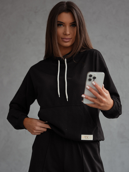 Conjunto de chándal de dos piezas para mujer color negro Bolf 82162