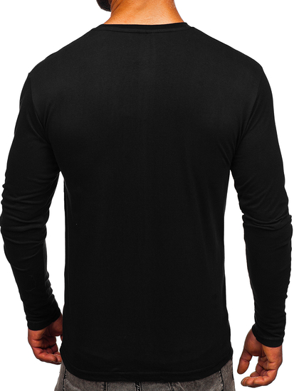 Camiseta de manga larga con impresión para hombre negro Bolf 146749