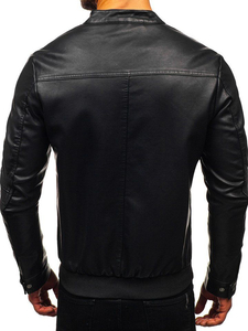 Chaqueta de cuero para hombre negra Bolf 1073