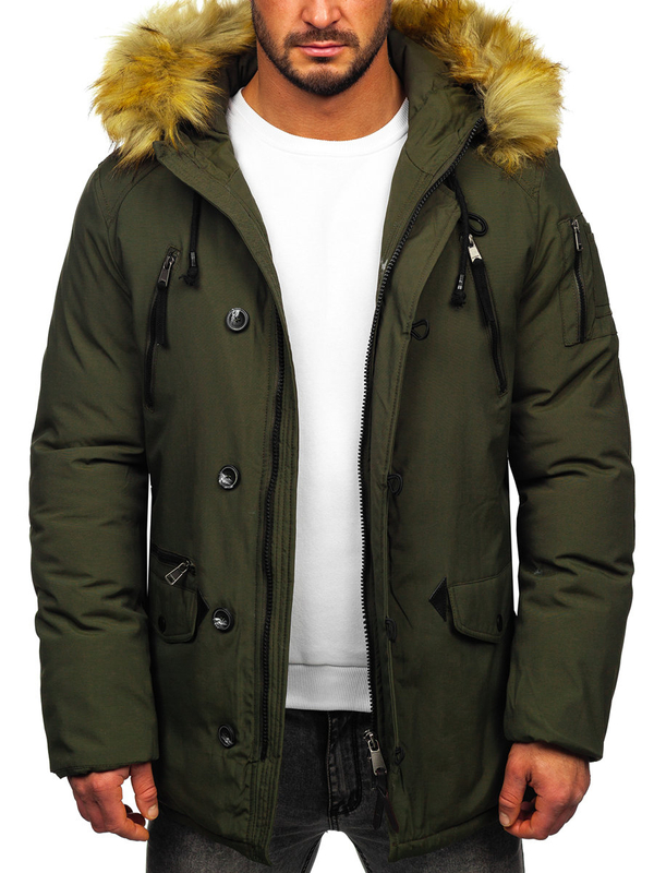 Chaqueta de invierno parka para hombre verde Bolf 1795