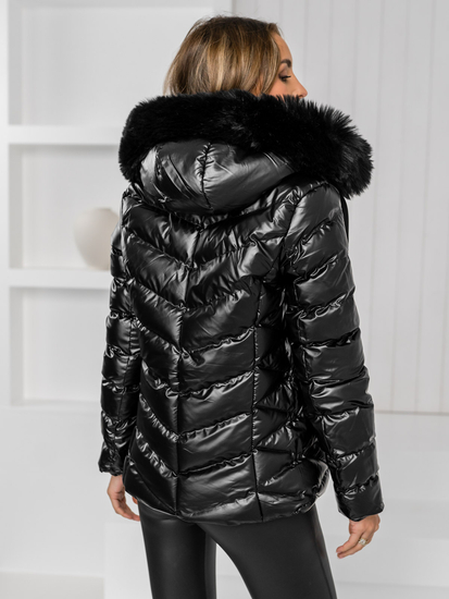 Chaqueta de invierno acolchada con capucha para mujer color negro Bolf 5M3138A2