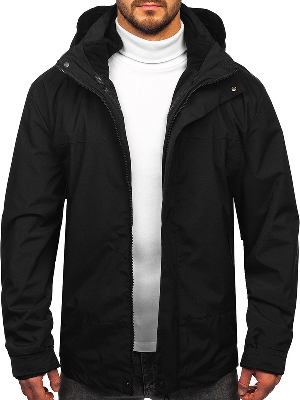 Chaqueta deportiva de primavera/invierno 2en1 para hombre negro Bolf 5M3262