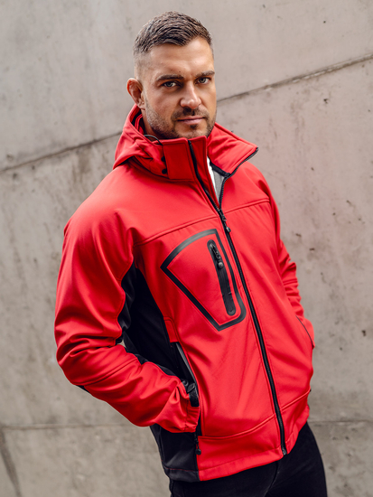 Chaqueta softshell para hombre rojo Bolf T019A