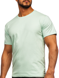Camiseta lisa de algodón color menta claro para hombre Bolf 192397